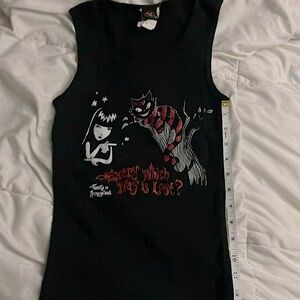 Emily The Strange black sleeveless top women’s sz M cheshire hot topic exclusive